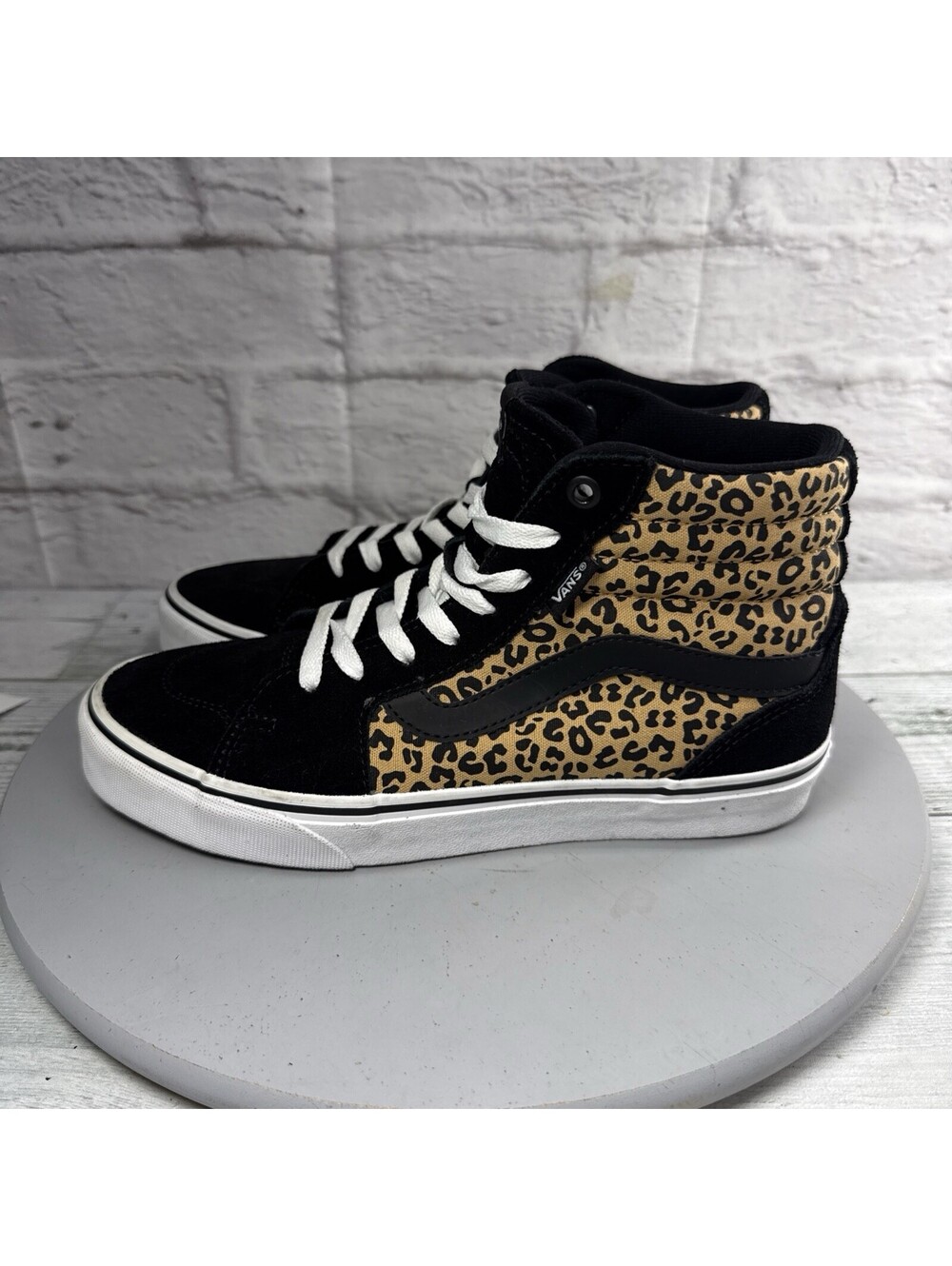 Vans Filmore Hi Cheetah Women’s Size 8.5 Black Walking Skate Shoes Sneakers